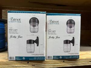 lot 69 image: 2 New Jelly Jar Outdoor Wall Lights