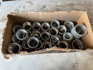 lot 89 image: Box of Galvanized Couplings
