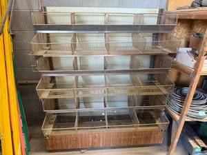 lot 136 image: Shelving Unit with Bins 48 x 24 x 56 Tall