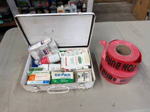 lot 195 image: First Aid Kit & Caution Tape