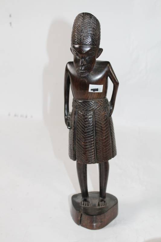lot 151 image: Vintage 15-Inch Handcrafted Wooden Tribal Figurine