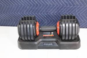 lot 5 image: Adjustable Dumbbell Pair with Stand by PIRER, 5-55 lbs