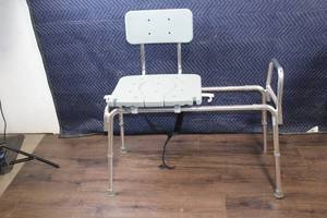 lot 9 image: Adjustable Shower Chair with Backrest and Handrails
