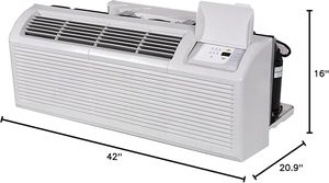 lot A-192-OR image: Klimaire PTAC 12,000 BTU Air Conditioner Heat Pump R-32 with Remote Control & 3.5 kW Electric Heater -230V - New Open Box