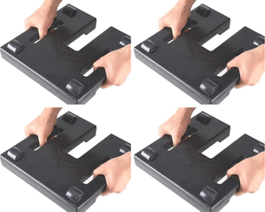 lot 18-21-GR image: SET OF 4 Moyiza Canopy Weights for Pop Up Canopy Tent Weights Easy to Hold, Rubber Coating, Long Service Life, Stacked Design Provides a Very Stable Base, Weights for Canopy Legs 4pcs-Pack 22 LB EachS