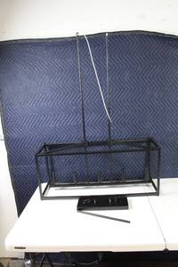 lot 41 image: Modern Black Metal Rectangular Chandelier Lighting Fixture