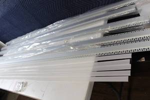 lot 50 image: Lot of 10 Drywall Metal Corner Beads and Plastic Inserts with Screws