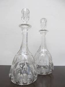 lot 14 image: Matching Pair of Antique Cut Crystal Decanter