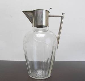 lot 15 image: Antique Hallmarked Genuine Silver & Crystal Claret Jug