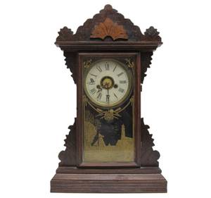 lot 24 image: Antique Parlor  Mantel Clock #1