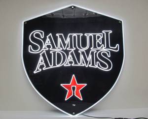 lot 29 image: Mint Working SAMUEL ADAMS Lighted Beer Sign