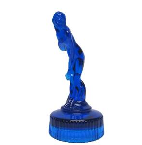 lot 33 image: Excellent Figural Maiden Glass Flower Frog #1 - Cobalt Blue