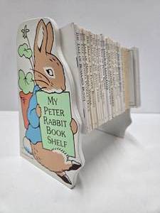 lot 147 image: Very Cute PETER RABBIT Bookshelf Full of Beatrix Potter Childrens Books