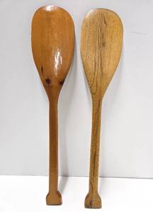lot 155 image: Nice Pair of Vintage 30 Wooden Canoe Paddles