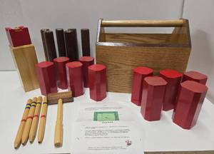lot 174 image: Very Cool Like-New Condition KUBB Scandinavian Lawn Game Set