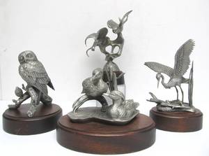 lot 40 image: Highly Detailed Vintage Pewter Sculptures by Irving Carl Burgues 