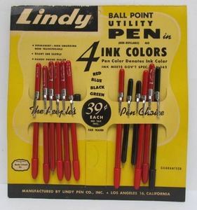 lot 58 image: Fantastic NOS Vintage 1940s-50s era LINDY Pen Company wNOS Pens