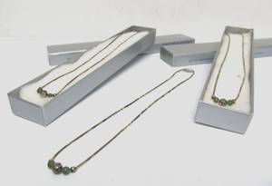 lot 69 image: Lot of 3 Sterling Silver & Jade Necklaces