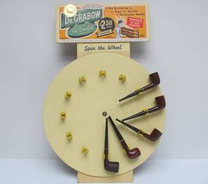 lot 75 image: Original 1940s-50s era Advertising Cigar Store Display Sign wNOS Smoking Pipes - Dr. Grabow