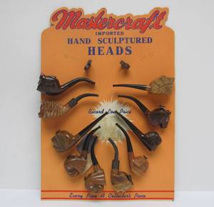 lot 79 image: Fantastic Orig 1940s-50s MASTERCRAFT Advertising Cigar Store Display Sign wNOS Smoking Pipes 