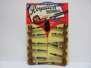 lot 80 image: Fantastic Orig 1940s-50s ROYALTON FilterWell  Advertising Cigar Store Display Sign wNOS Smoking Pipes 