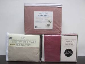 lot 106 image: 3 Brand New California King Size Bed Sheet Sets