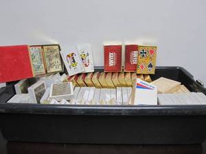 lot 109 image: HUGE Lot of NOS Unopened Vintage Decks or Playing Cards Advertising etc #1 