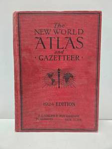 lot 189 image: Large Antique 1924&nbspAtlas & Gazetteer wMaps