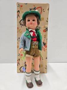 lot 317 image: NOS in Box Vintage Bavarian Boy Doll Gura 