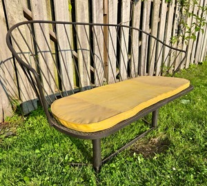 lot 2 image: Excellent 1960s era Mid Century Wrount Iron Bench
