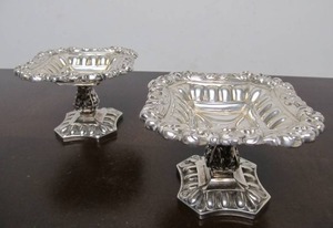 lot 7 image: Fantastic Antique Austrian Silver Collection #11 - Pair of 1836 Austrian Empire Spice Bowls by Franz Gindorf