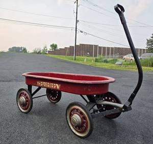 lot 253 image: Quality Vintage 1950s Rolled Steel SPEEDY Wagon