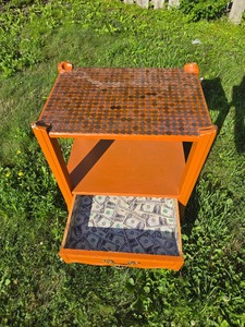 lot 272 image: Money Table - Side Table wDrawer Decorated wPennies