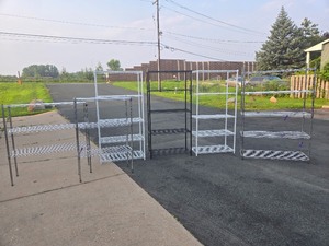 lot 354 image: LARGE Lot of Complete Stainless NSF etc Shelving Units