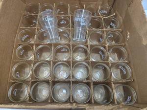 lot 379 image: 38 Brand New Clear Glass COCA COLA Soda Glasses