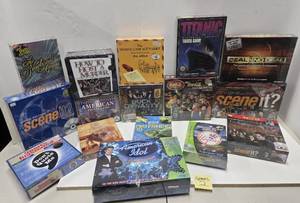 lot 382 image: Large Lot of Brand New Factory Sealed Board Games  DVD Games & Trivia etc