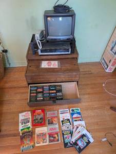 Vintage Entertainment Set with Atari 2600, Emerson TV, and Accessories