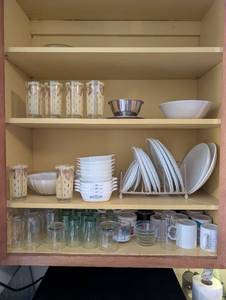 lot 14 image: TAKE WHAT YOU WANT Assorted Kitchenware Collection Mugs, Glasses, Plates, and Bowls