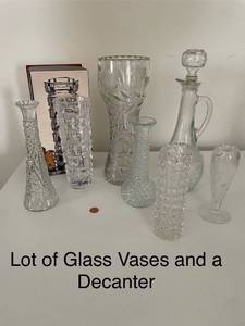 lot 49 image: Lot of Glass Vases and a Decanter