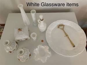 lot 80 image: Collection of Milk Glass Items, Including Westmoreland Attributed Pieces