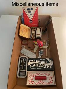 lot 91 image: Vintage Miscellaneous Items Collection and  Vintage  Rolls Razor Strop Blade Sharpener