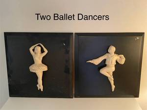 lot 96 image: Pair of 1953 Ballet Dancer Plaques by Freedman-Mathews Corp Milwaukee WI