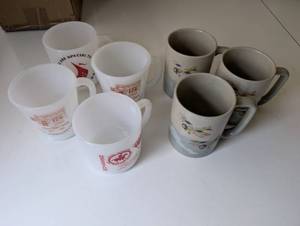 lot 153 image: Set of 7 Vintage Collectible Mugs with Various Designs