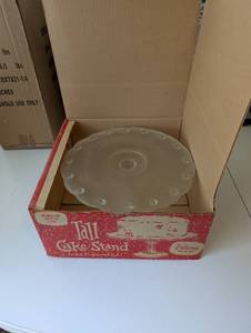 lot 162 image: Indiana Glass Tall Cake Stand in Original Box