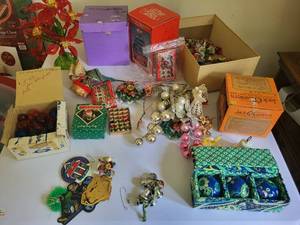 lot 237 image: Assorted Vintage Holiday Decorations Inclusive of Christmas and Halloween