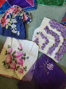 lot 242 image: Collection of Vintage Scarves and Fabric Wraps