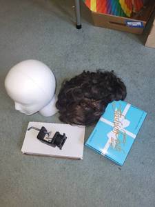 lot 251 image: Collection of 3 Hairpieces with Accessories and Styrofoam Head