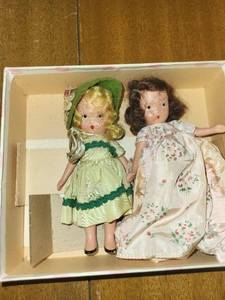 lot 256 image: Vintage Nancy Ann Set of 2 Pretty Maid Dolls in Original Box