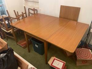 lot 269 image: Mid-Century Landstrom Dining Table with 4 Chairs
