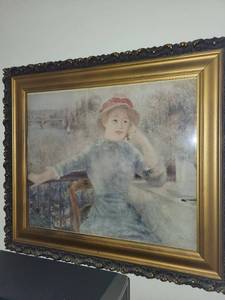 lot 278 image: Framed Renoir Reproduction Art Print with Gold Ornate Frame